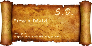 Straus Dávid névjegykártya